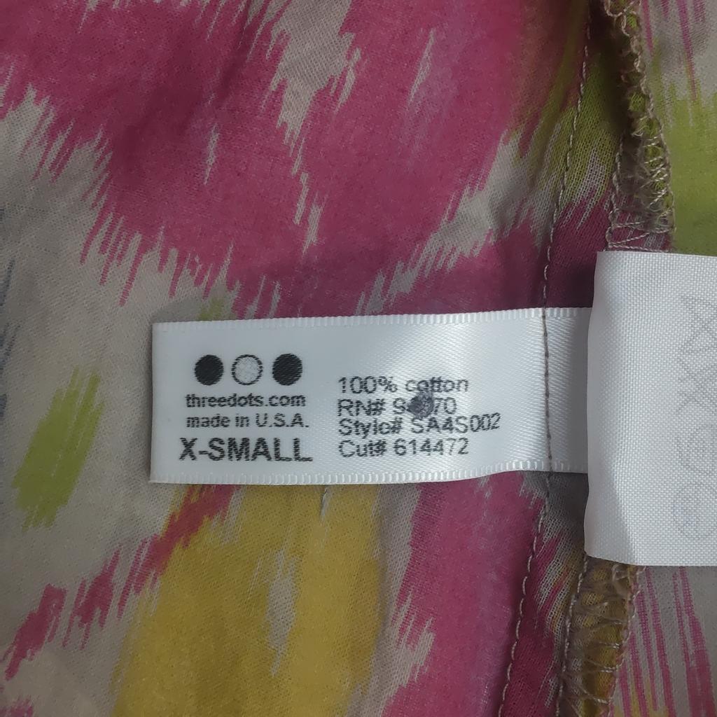 Отличное состояние США три точки 3/4 рукав Платье XS Женское До колена Разноцветное Прозрачное(ИСПОЛЬЗОВАЛ)