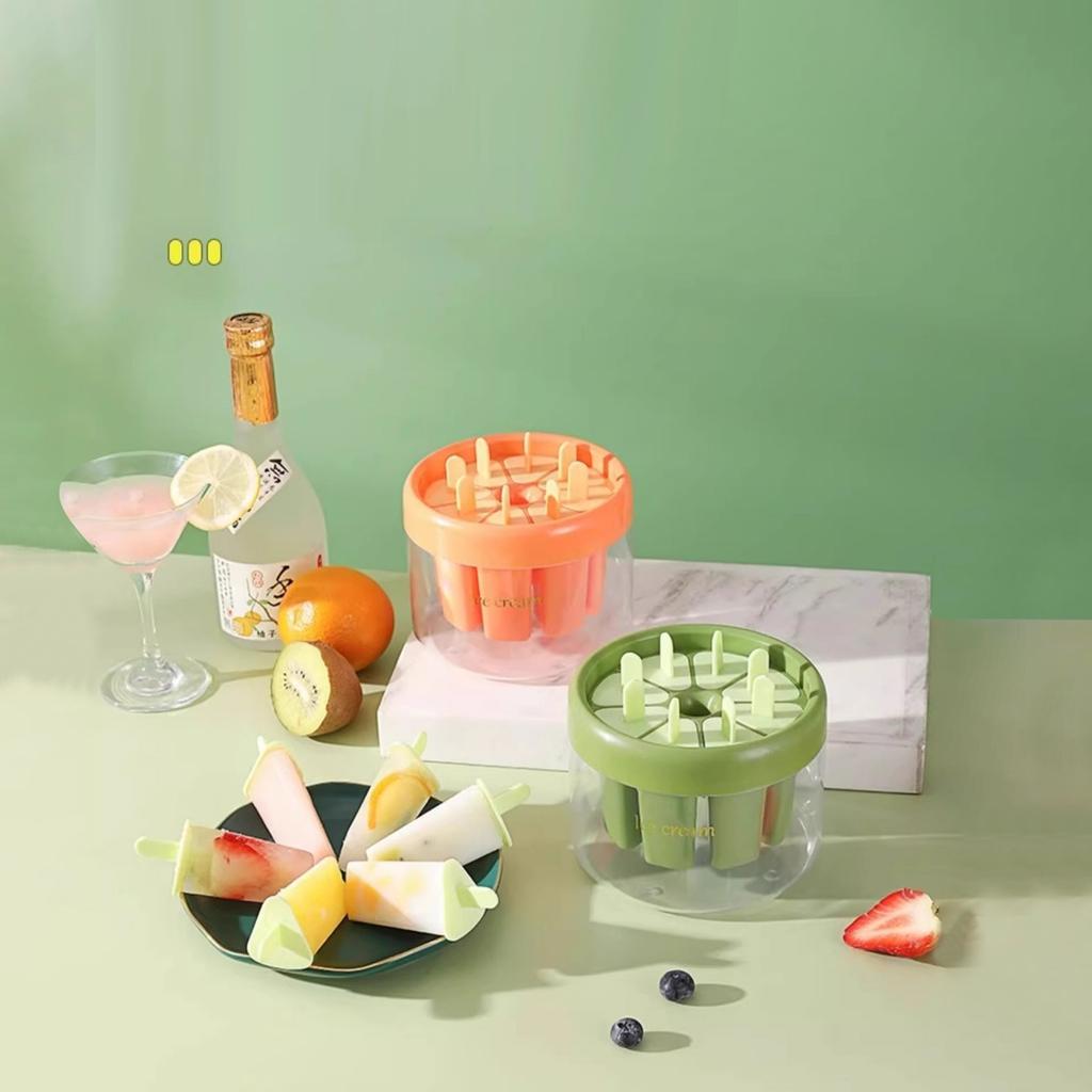 Popsicle Molds, 8 Cavities Homemade Popsicle Molds Shapes Reusable Popcicale Mould Silicone, Easy Release Ice Molds For DIY Ice Lolly Popsicle