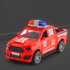 Children's Windup Ambulance and Police Truck Pull Back Toy - Simulated Firefighting Scene Display