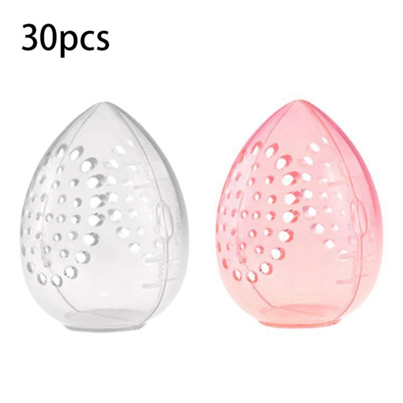 ABBY-Sponge Storage Box Makeup Powder Puff Empty Egg Shaped Transparent Powder Puff Makeup Storage Box