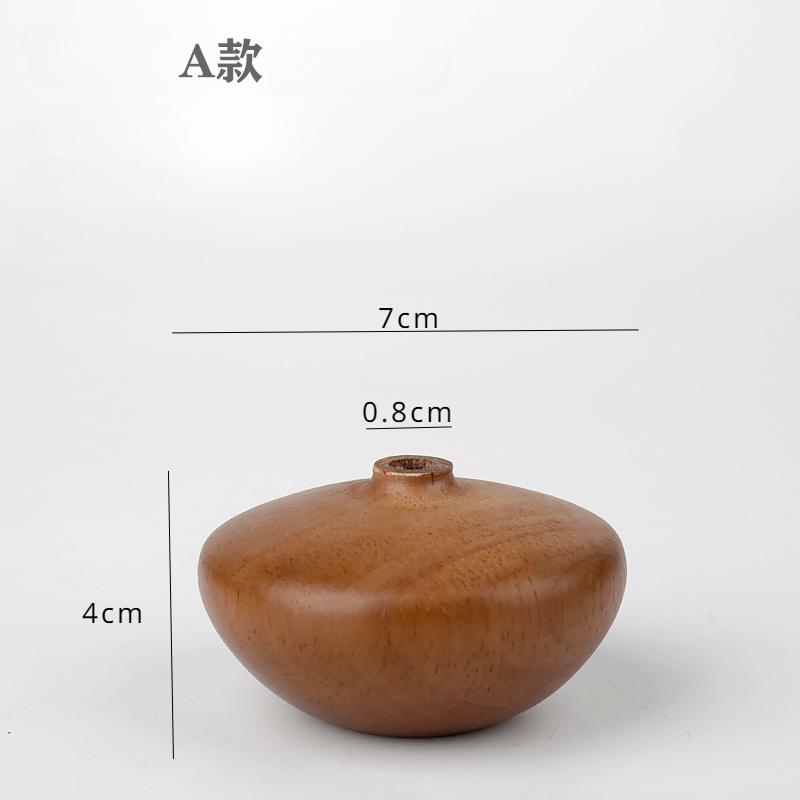 Винтажная ваза из цельного дерева, мини-набор цветов, столешница из сухих цветов, украшение для японской чайной комнаты, деревянный подарок