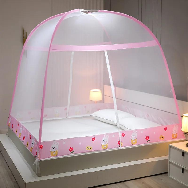Foldable Bunk Mesh Net Breathable Mosquito Net Simple Yurt Mosquito Net Portable Camping Tent Single Double Bed Canopy for Adult