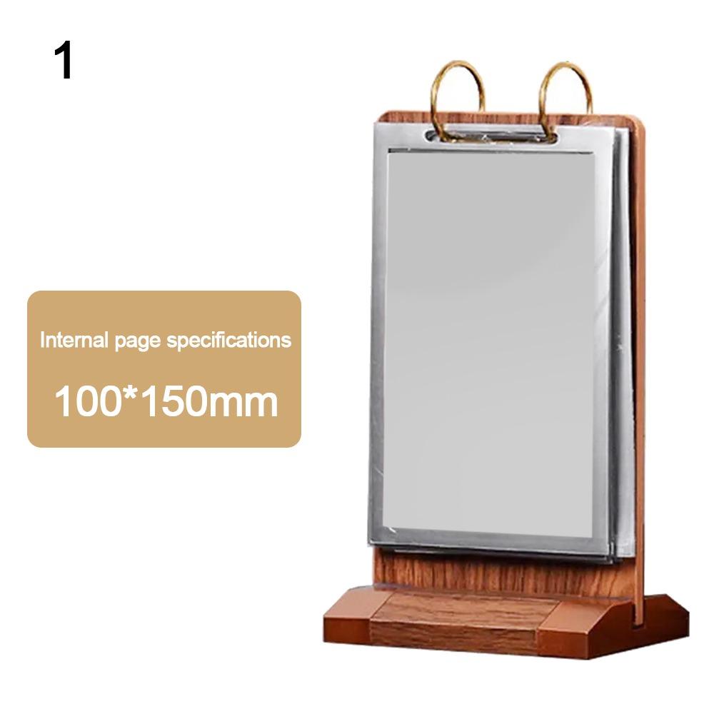 Wooden Desktop Display Stand T-Shaped a4/A5/A6 Dining Table Card Holder Convenient Dual-Sided Visibility Store Billboard