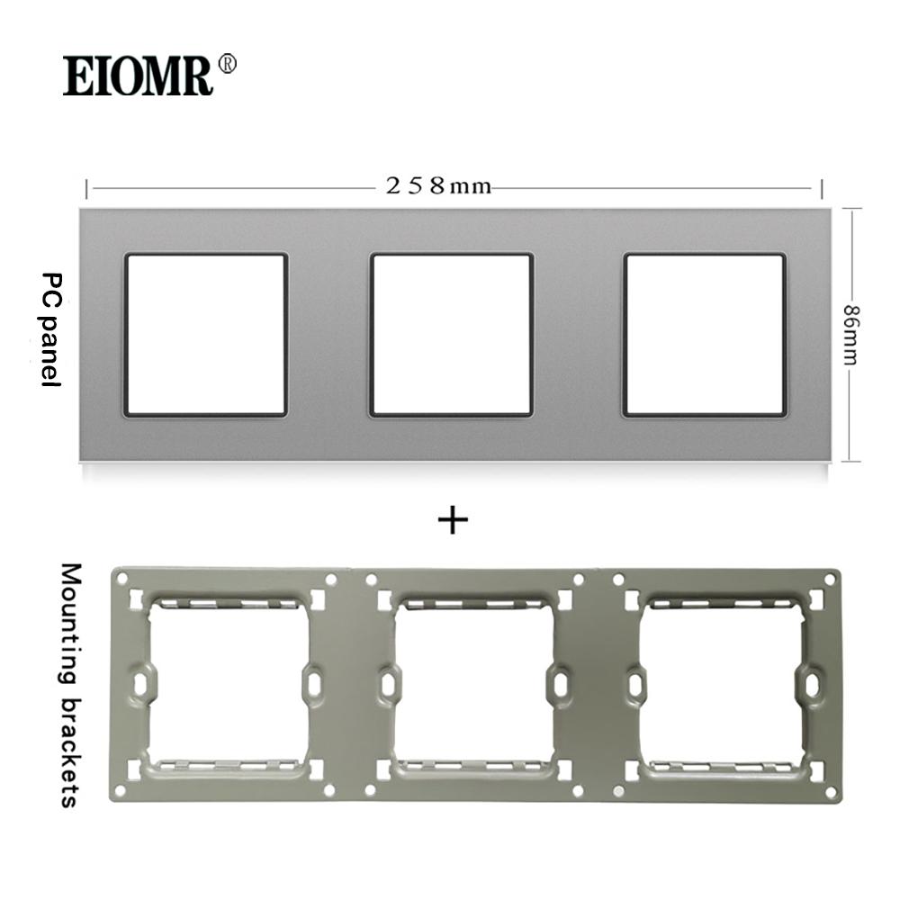 EIOMR A6 Series Grey Flame Retardant PC Panel Wall Switch EU Socket HDMI-compatible USB Type-C 2.1A Charger TV RJ45 Module DIY