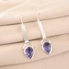 Iolite Gemstone 925 Sterling Silver Jewelry Handmade Earrings 2.3" Gift For Her EE-166-3
