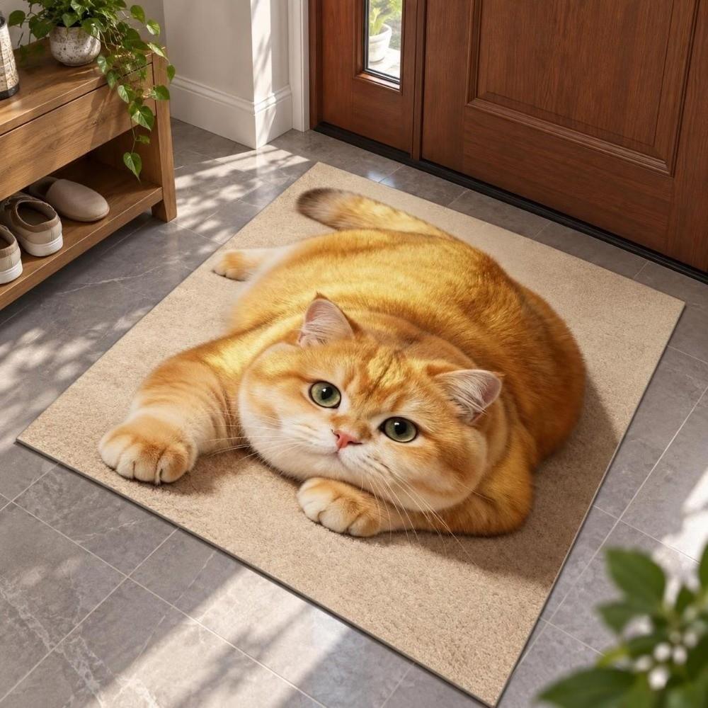 Realistic Bathroom Carpet 40×60CM 50×80CM 60×90CM Bedroom Door Rug 3D Cat Floor Mat Home Decor