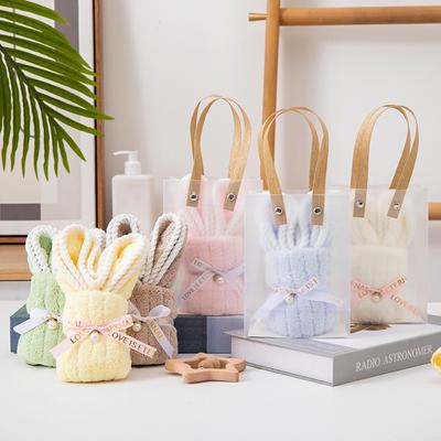 Милое полотенце для лица в форме кролика - Мягкое мини-полотенце для рук из кораллового флиса для подарков, свадебных сувениров, детских сувениров