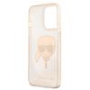 Karl Lagerfeld KLHCP13LKHTUGLGO iPhone 13 Pro / 13 6.1" gold/gold hardcase Glitter Karl`s Head