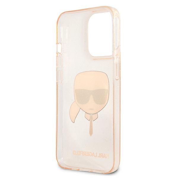 Karl Lagerfeld KLHCP13LKHTUGLGO iPhone 13 Pro / 13 6.1" gold/gold hardcase Glitter Karl`s Head