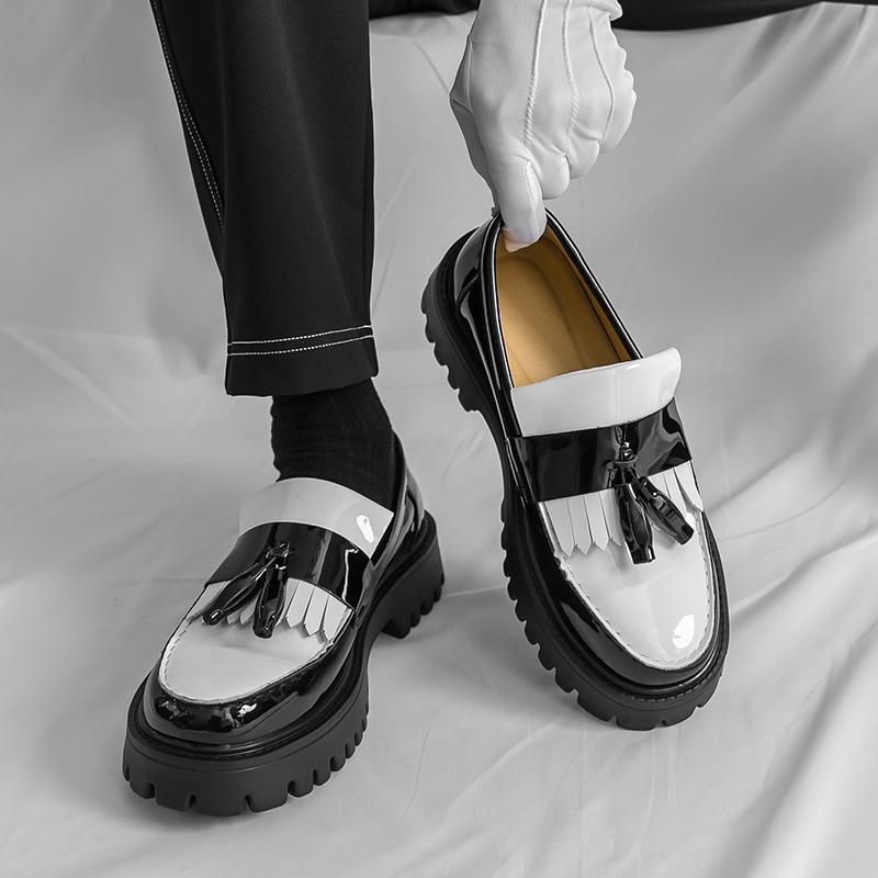 Модные лоферы мужские на толстой подошве, легкие, модные, социальные кожаные туфли, обувь для путешествий на открытом воздухе, альпинистские туфли, черные, белые, размер 38-46