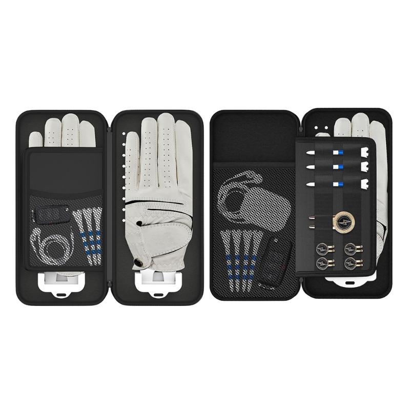 Golf Glove Case, Golf Glove Box with Gloves Holder for Golf Bag Accessories, Golf Storage Organizer for Tees, Divot Tool