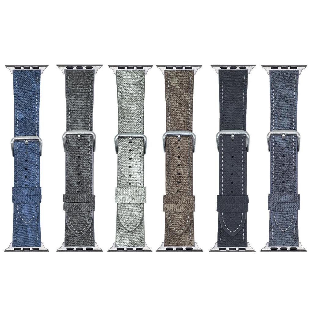 Ремешки для Apple Watch Series 10 9 8 7 SE 6 5 4 3 2 1 42 мм 41 мм 40 мм 38 мм Кожаный ремешок на запястье со стальной пряжкой