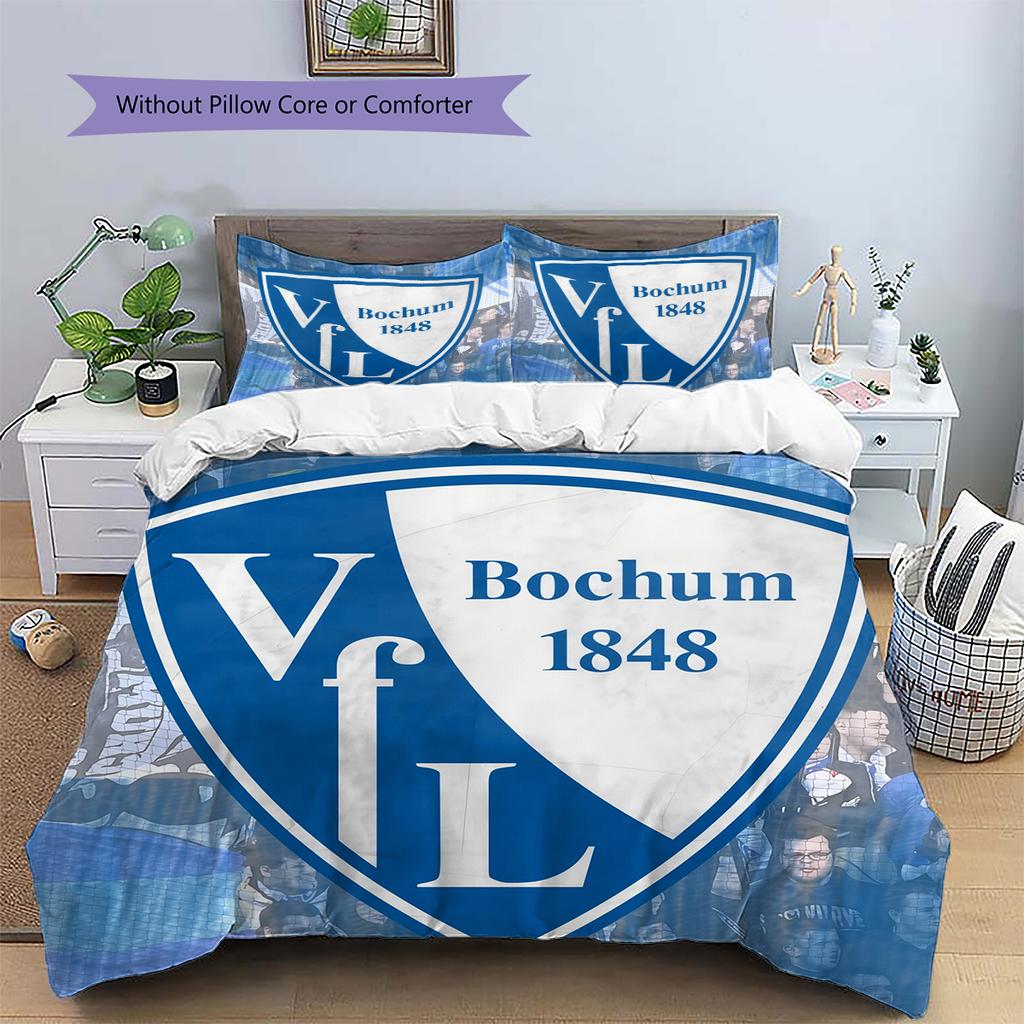 Bochum Pattern Bedding Home Decoration Birthday Gift (1 * duvet cover + 2 * pillowcase, without core)