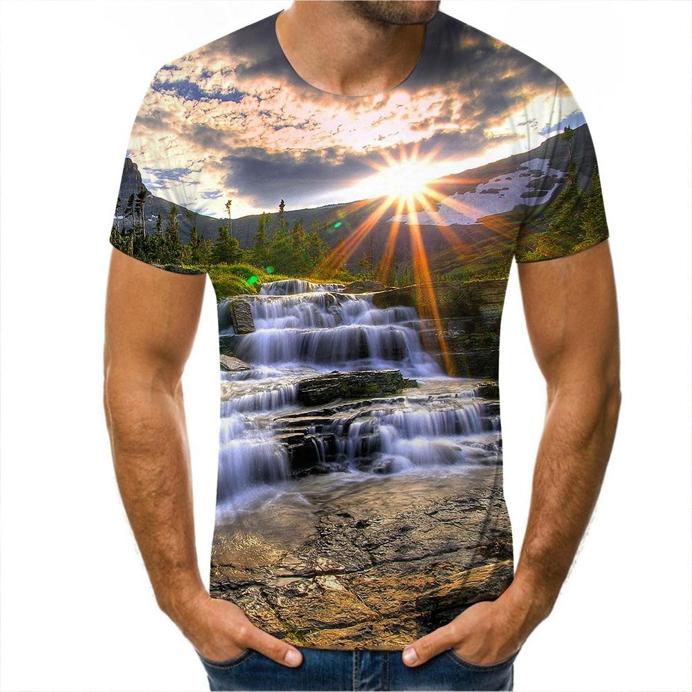 Мужская 3D футболка, летняя верхняя одежда, футболки с цветочным 3D принтом, модные футболки с круглым вырезом, мужские повседневные футболки с короткими рукавами