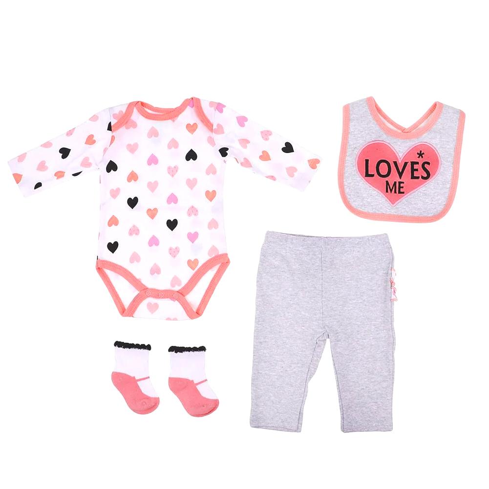 Одежда для куклы Reborn, игрушка, розовое сердце, наряд (Комбинезон 22''-23'' для девочек, штаны для кукол Reborn, одежда T6O9