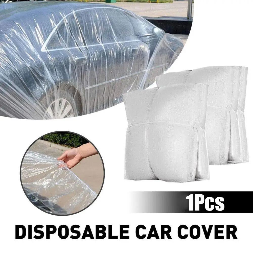 Одноразовый прозрачный автомобильный чехол для одежды, пылезащитный, непромокаемый, прозрачный, пылезащитный, пластиковый, полиэтиленовая пленка, непромокаемый автомобильный чехол