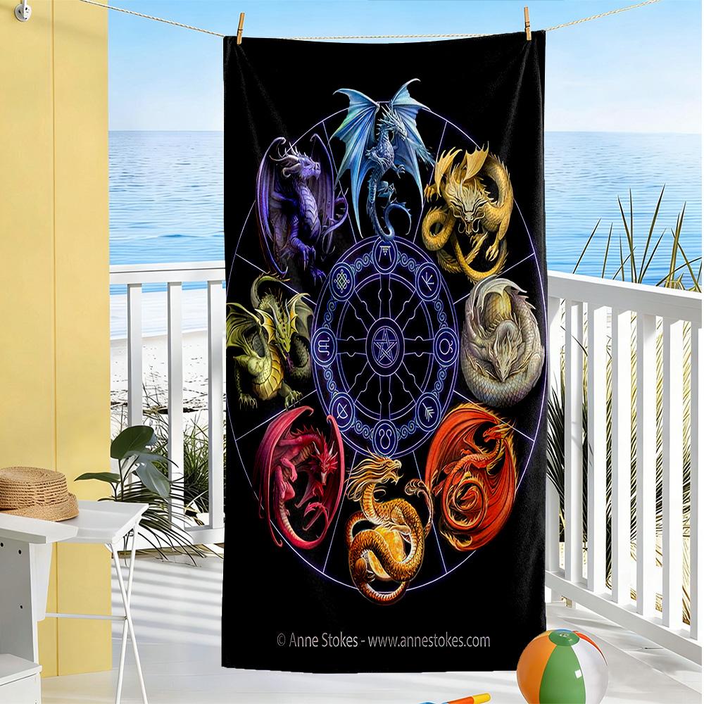 Gothic Style Beach Towel High Absorbency & Quick-Dry Comfortable Lightweight Suitable for Sports, Travel, Swimming, Yoga, Bathroom, Beach, And Pool