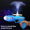 New Children's Toys Electric Music Projection Fiber Gun Rainbow Projection Sound Light Gun Pistol Luminous for Kid Boys Birthday
