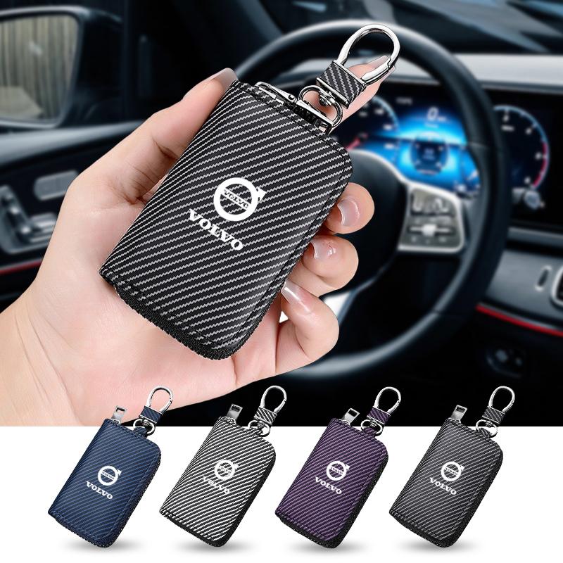 For Volvo EX90 V60 V40 XC90 S60 XC60 V50 V70 S90 XC40 S80 V90 High Quality PU Leather Key Case Covers Protective Bag Accessories