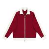 Heavyweight 380gsm Fleece Hoodie Men Stand Collar Contrast Double Zipper Cardigan Casual Pullover