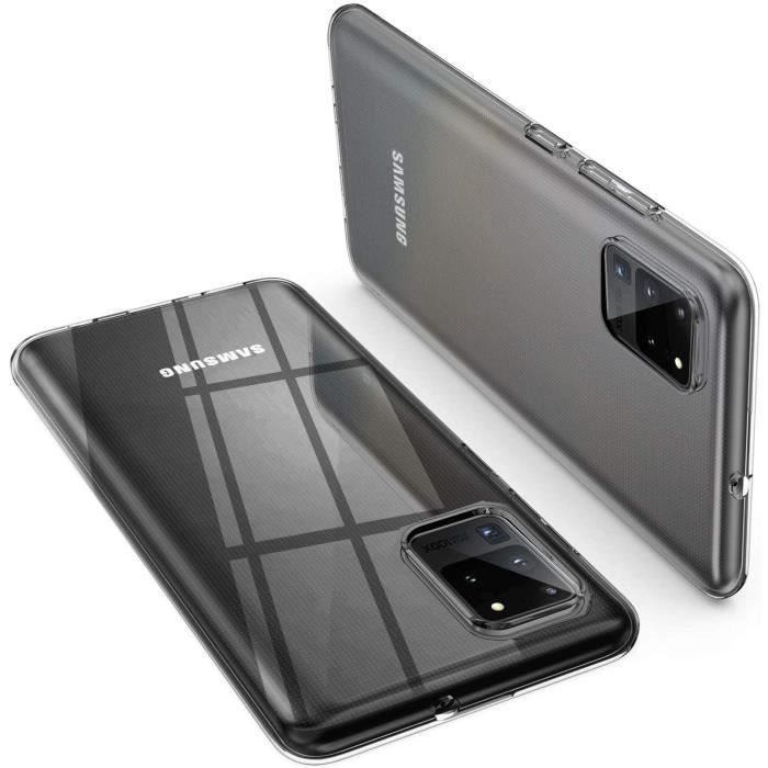 Coque pour Samsung Galaxy S20 ULTRA + Verre Trempe Bord Noir - Protection Silicone Souple Film Vitre Protection Ecran Phonillico®