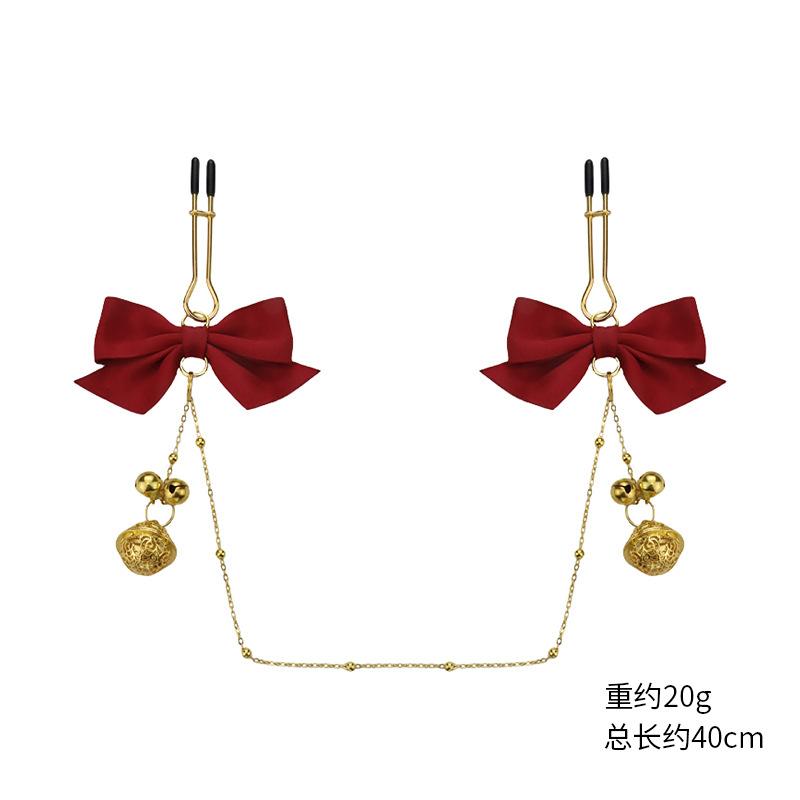 Adjustable Bow Bell Nipple Clamps for Women and Couples BDSM Bondage Role Play Flirting Training Punishment Adult Kinky Sex Toys