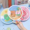 Folding Fan Good Eco-friendly 8 Styles Mini Fan Manual Lovely Print Collapsible Round Fan Mini Fan for Office