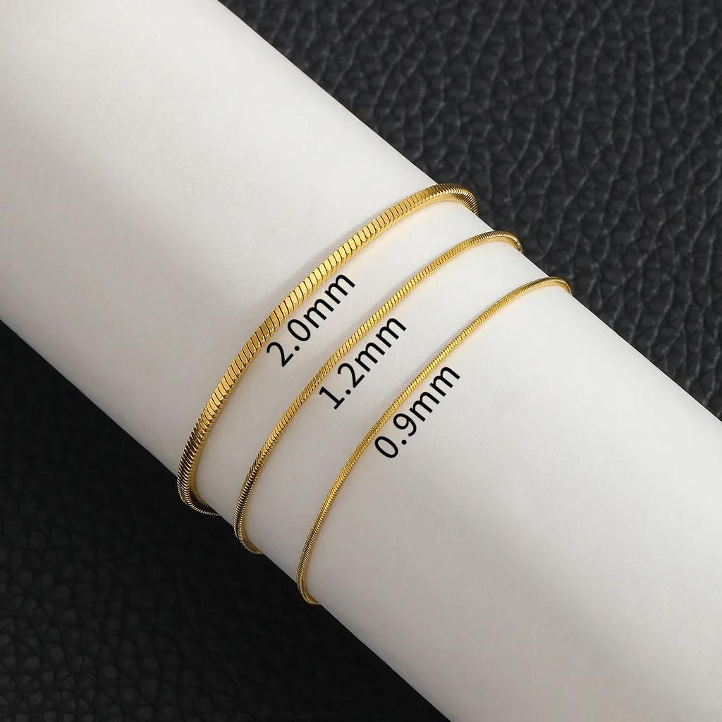 LATS Simple Stainless Steel Square Snake Bone Chain Bracelet for Women Men Hip-Hop Jewelry Trendy Party Accessories Gift