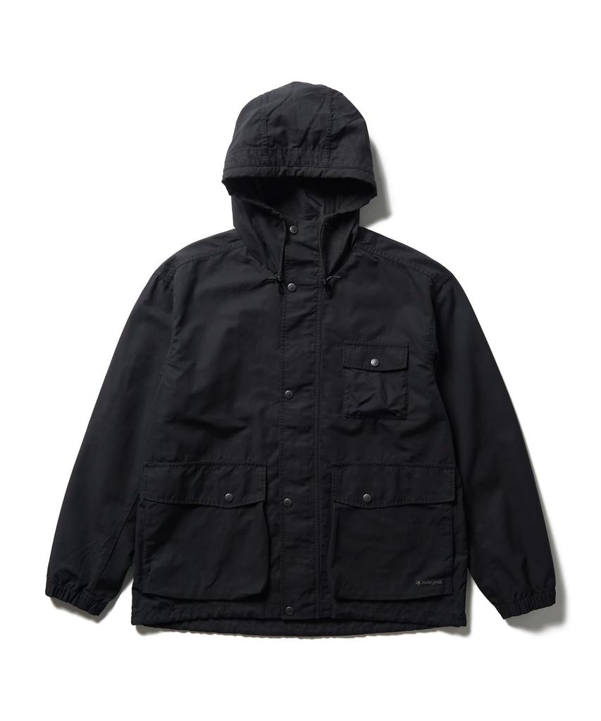 Light Dobby Cloth Parka Hoodie for Men and Size M [Snow Peak] JK-26SU009 Women, BLACK,
