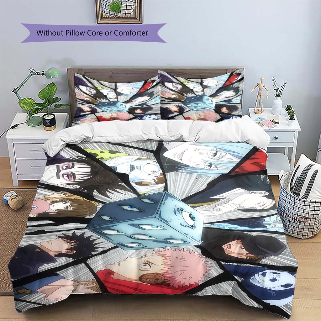 Jujutsu Kaisen Classic Manga Bedding Set Duvet Cover Pillowcase No Filler, Soft Home Bedroom Decor, Perfect Gift for Fans.chl