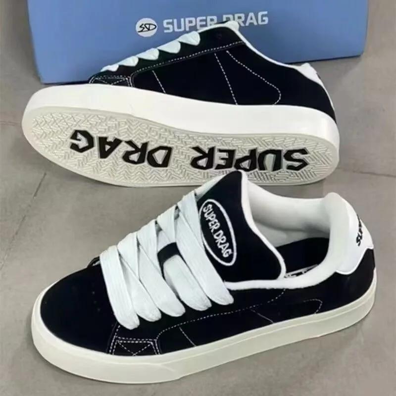 Women Lace Up Chunky Platform Sneakers Street Skate Vulcanized Casual Shoes