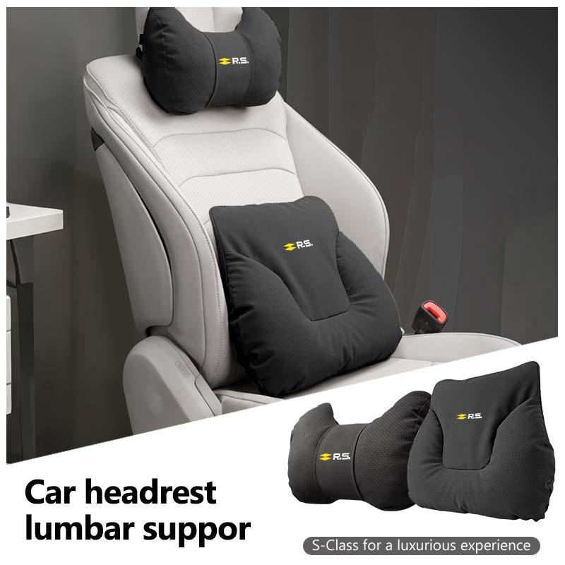 Car Seat Neck Pillow Lumbar Support Headrest Waist Cushion For Renault RS Kadjar Captur Clio Megane 2 3 4 RS Koleos Logan A11