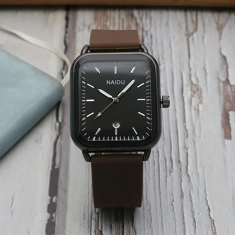 Прямоугольный календарь мужские женские часы модные студенческие силиконовые часы ремешок простые кварцевые часы Relogio Feminino Zegarek Damski