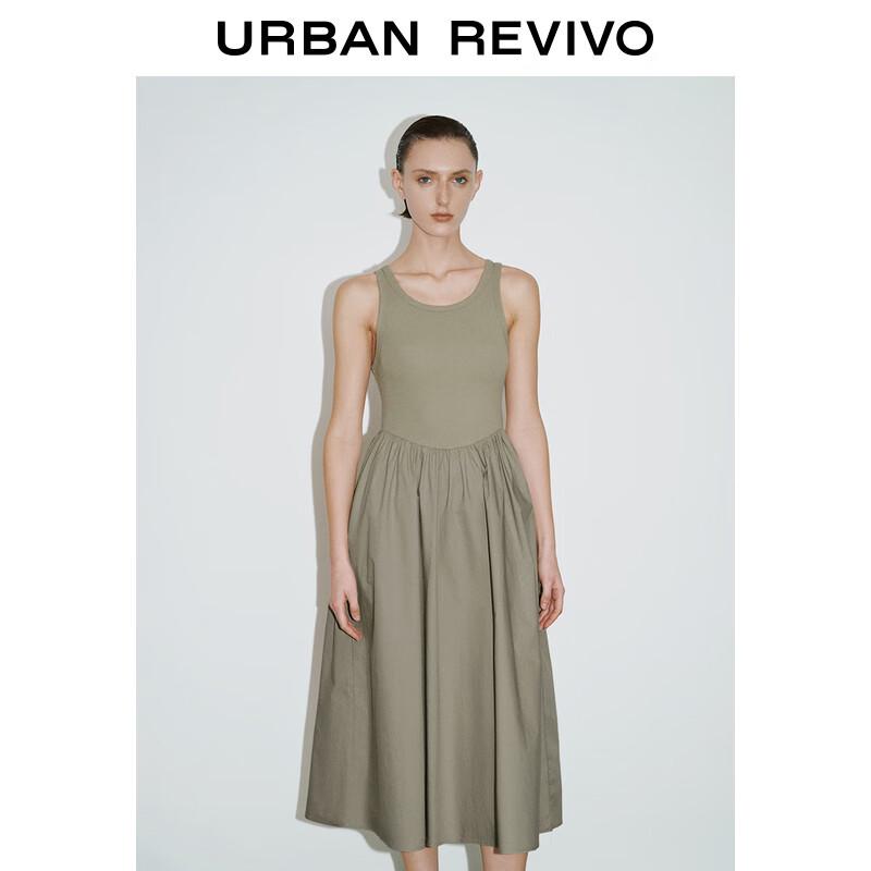 UR 2025 Летнее Платье Без Рукавов Драпированное Лоскутное А-силуэта