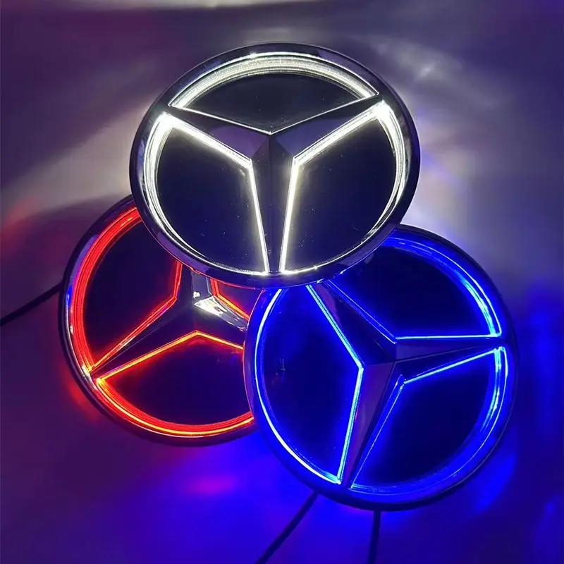 Для Mercedes benz W204 W205 W213 W177 W176 W218 W253 GLE GLC GLS W206 VITO W447Светящийся значок решетки 3D выпуклая звезда Передняя эмблема