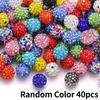 10/20/40 Pieces of 15 Color Mixed Beads, Used for Jewelry Making, Bracelet Necklace Making and DIY Decoration, Shiny Round Disco Ball Beads