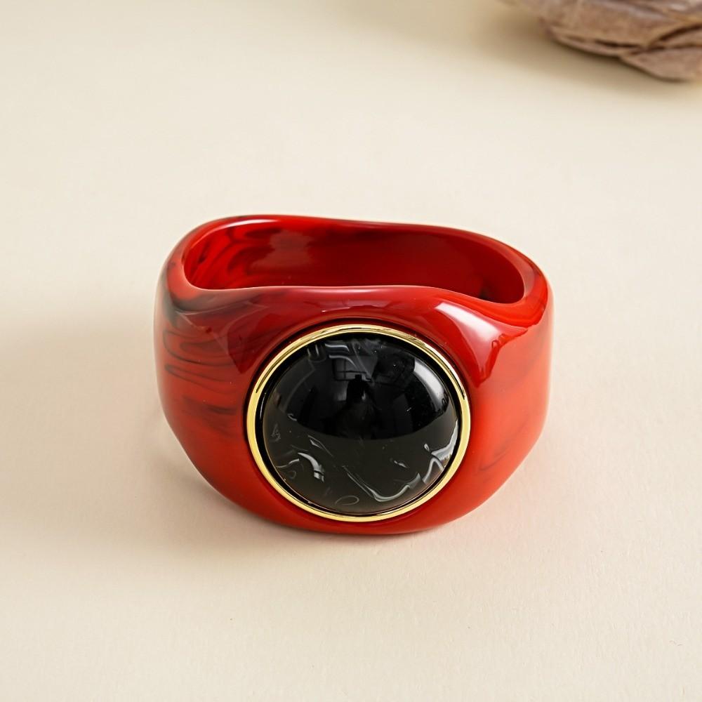 Europe American Style Acrylic Bangle Smudging Retro Hand Ring Cute Irregular Wide Bracelet Girls