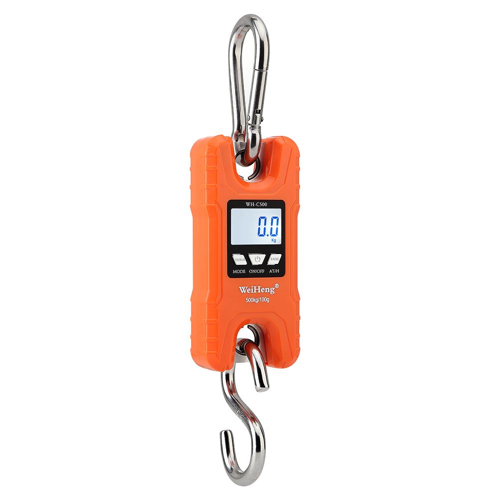 WeiHeng Portable Heavy Duty Digital Crane Scale 500kg/1102Lbs Multifunction Hanging Luggage Scale