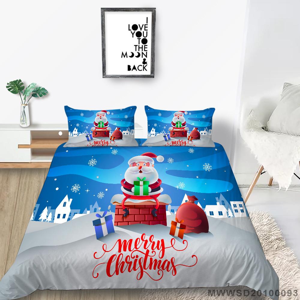 Рождественский комплект домашнего постельного белья, полноразмерное одеяло и наволочка для спальни, 2/3, мягкий моющийся домашний декор
