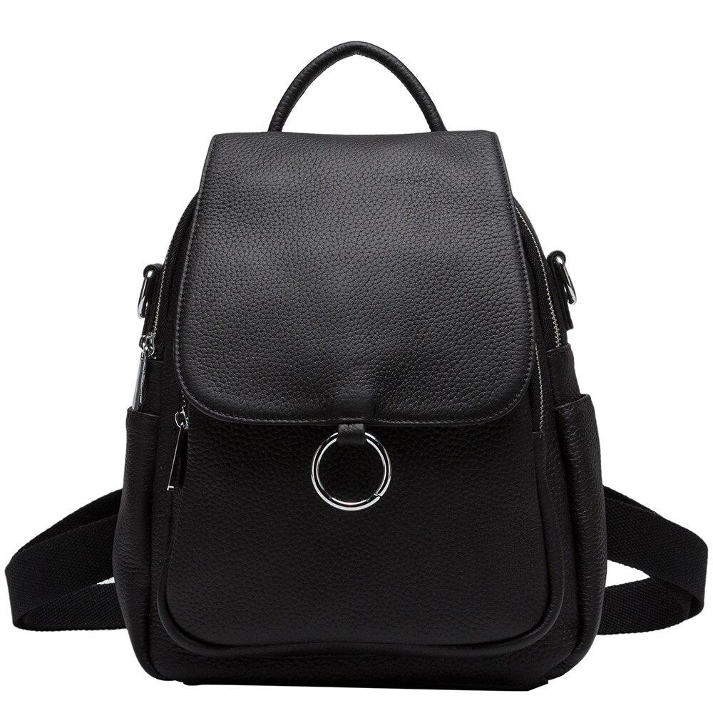 Zency новый модный женский рюкзак из 100% натуральной кожи зимний бежевый повседневная дорожная сумка классический черный школьный рюкзак