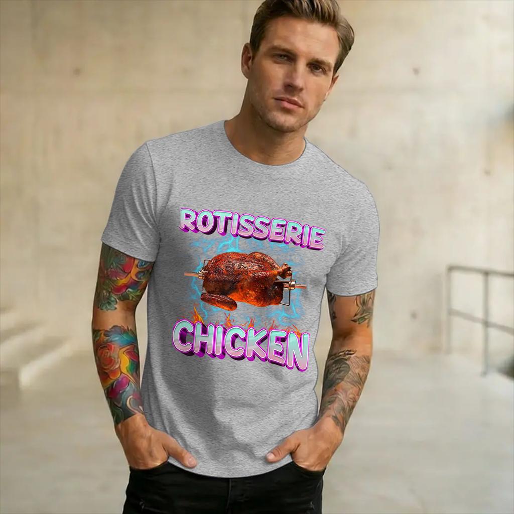 Rotisserie Chicken Food Meme Tee Shirt For Unisex Wounisex Fashion T Shirts Cotton Clothes