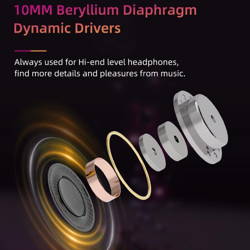 KBEAR-KB01 10-миллиметровая диафрагма с одинарным подвижным HIFI игровым наушником Проводные наушники для мобильного телефона