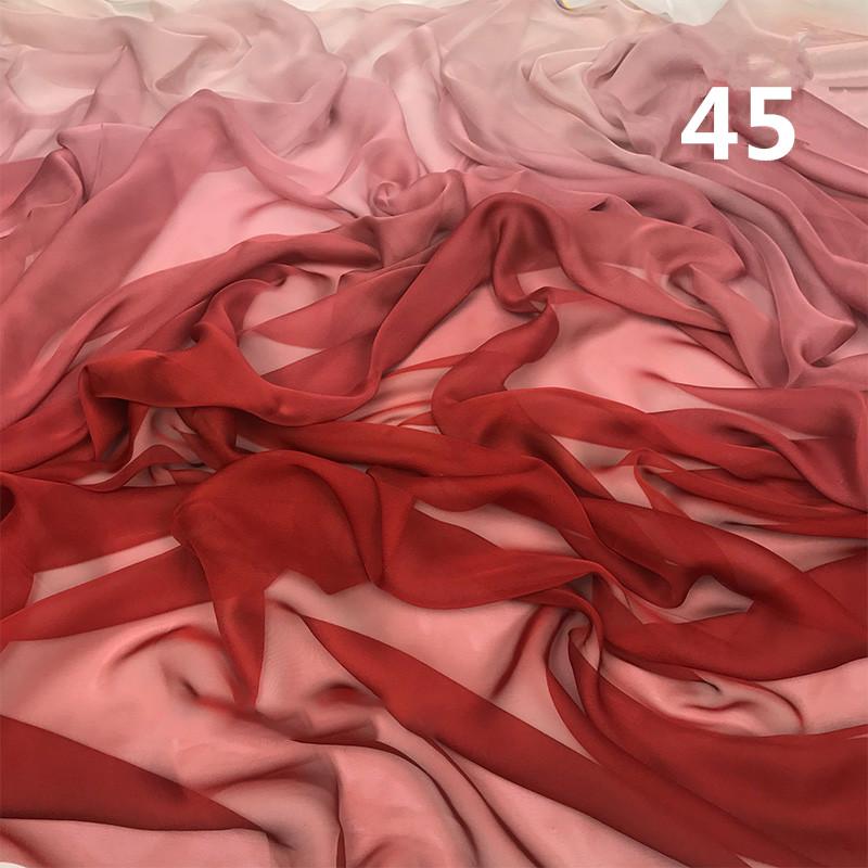 2M Ткань шифон градиентного цвета радуги в древнем стиле 30D органза тюль для DIY ханьфу свадебного платья сценического декора