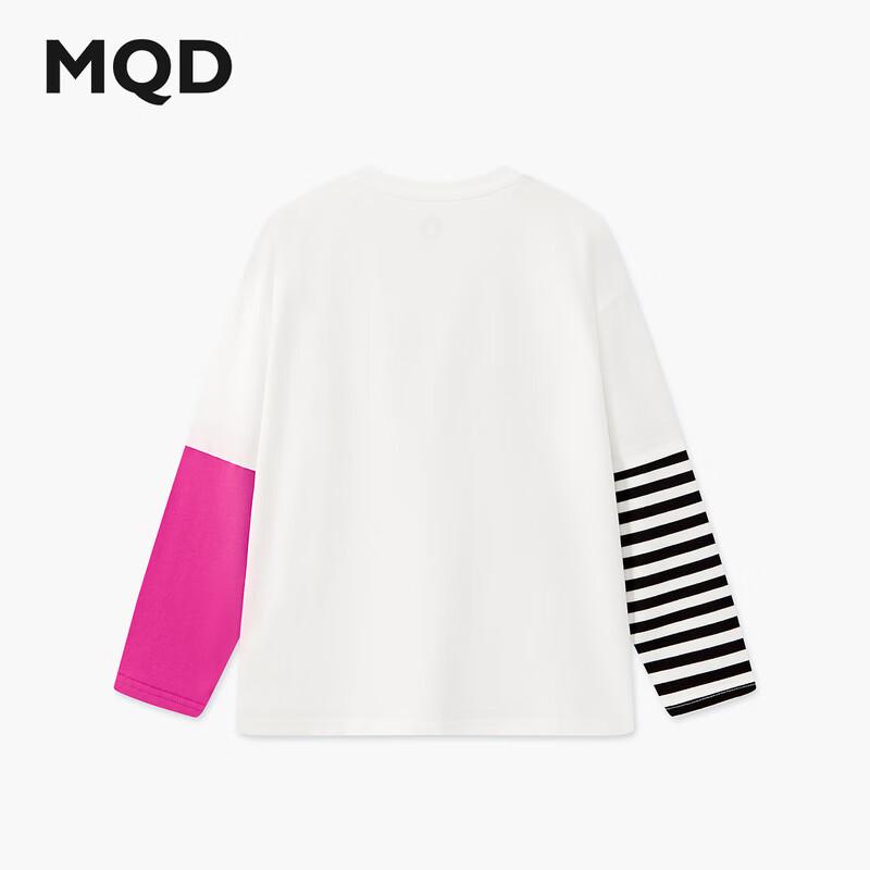 MQD Boys' Asymmetrical Stripe Color-block Long Sleeve T-Shirt
