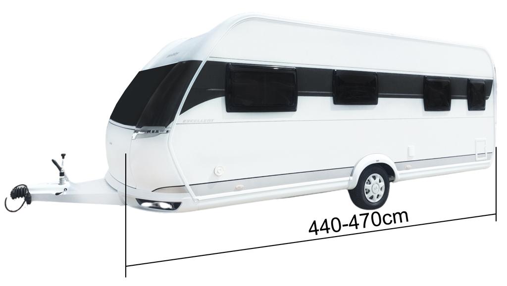 Caravan cover 380-410 English 4-layer + 5x Belt