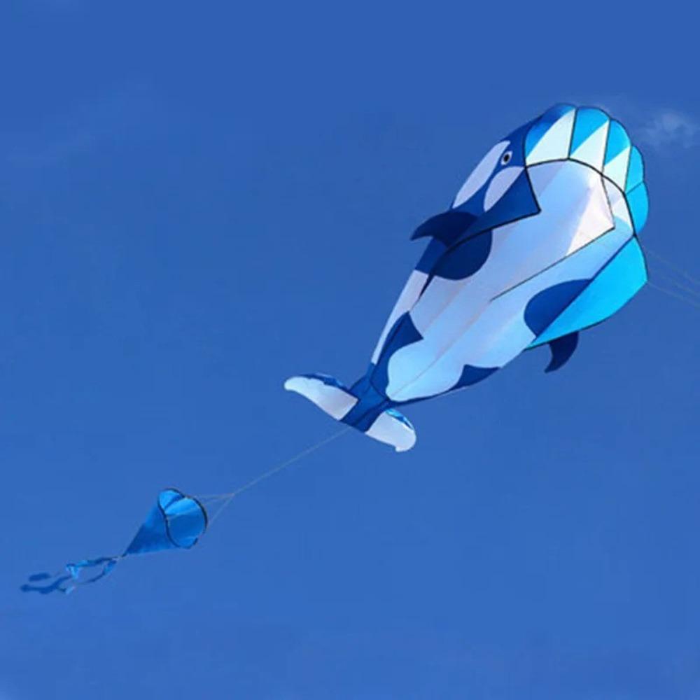 Хороший летающий большой воздушный змей в виде кита/дельфина, однорядная пластиковая летающая игрушка, новый мягкий воздушный змей для детей и взрослых