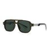 New European And American Male Aviator Glasses Retro Double-Brorgon Square Frame Sunglasses  Spot  62011