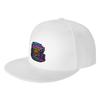 Fashion Arcade   Neon Burger Stack Flat Brim Sun Hat  Vintage Distressed Caps