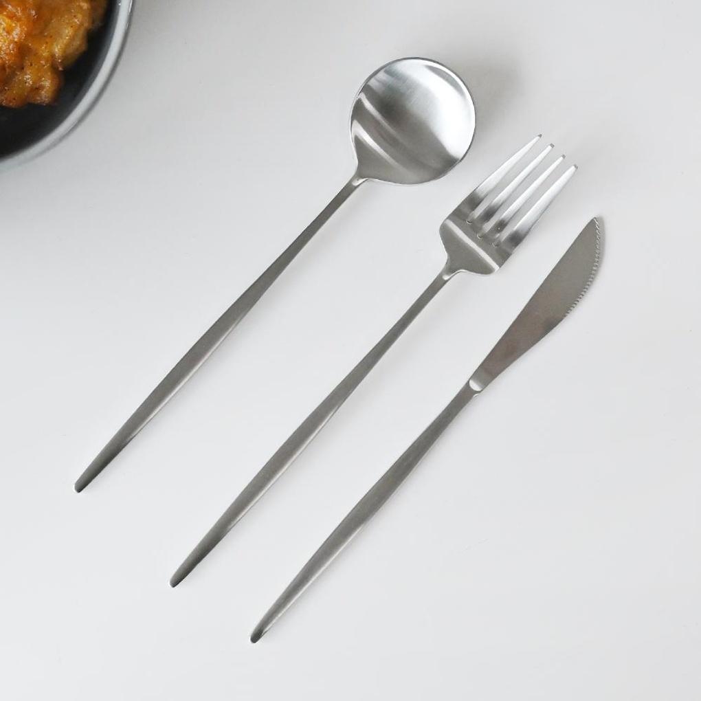 Avella Matte Stainless Steel Dessert Spoon Silver