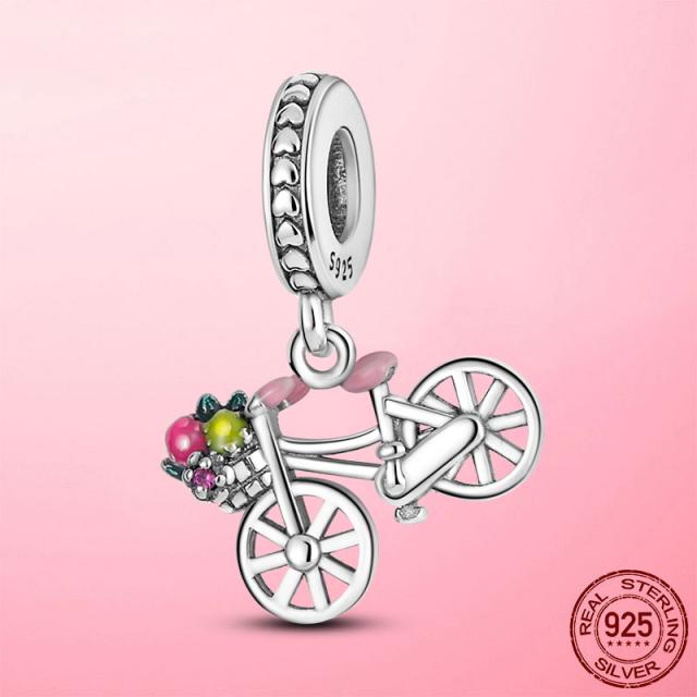 Подвески для путешествий, стерлингового серебра 925 пробы, маленькая девочка, воздушный шар, самолет, камера, висячие подвески, бусины, подходят для оригинального женского браслета, ювелирные изделия